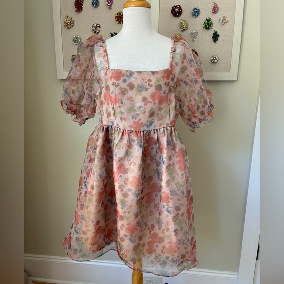 ENDLESS ROSE Floral Puff Mini Dress - Picture 6 of 16